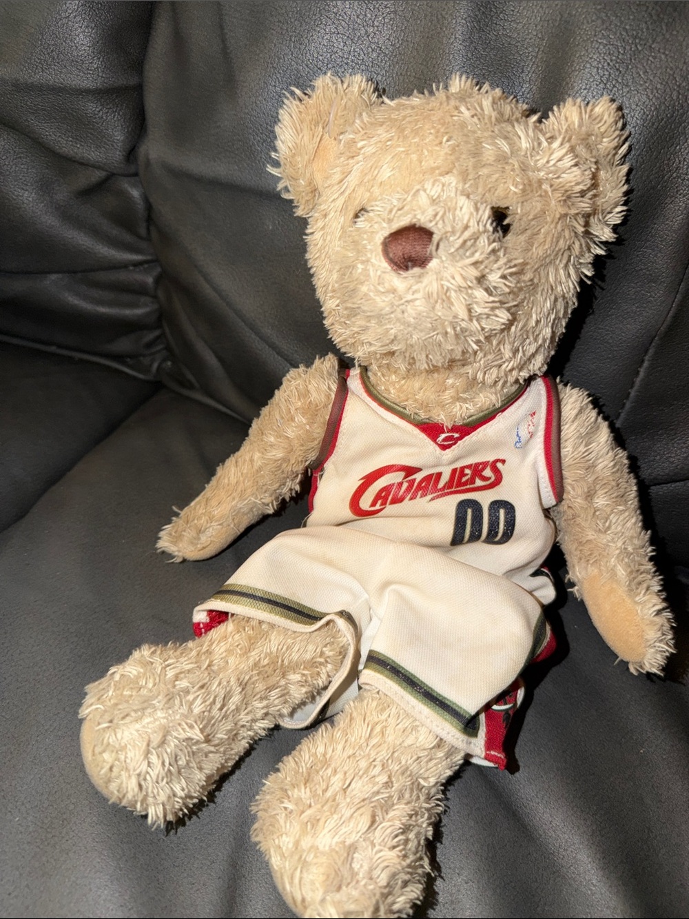 NBA Cleveland Cavaliers Beige Teddy Bear in White Jersey with Red Trim